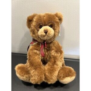 Gund Booker Plush Teddy Bear 12 Stuffed Animal Glasses & Bow brown Vintage 44406